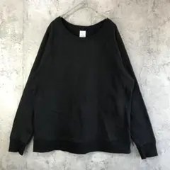 B3615古着 トレーナー スウェット 黒 無地 90s Y2K - メルカリ