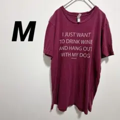 Tシャツ M ワインレッド 古着 ロゴ 英字プリント BELLA+CANVAS