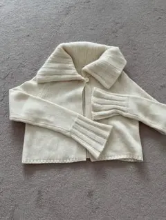 FOXEY カシミヤ ショート丈カーディガン M アイボリー