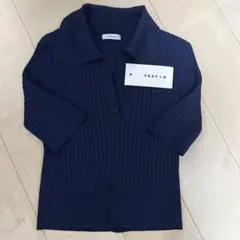 FRAY I.D オープンカラーポロニット　ネイビー