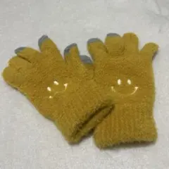 スマイルマーク付きイエロー手袋