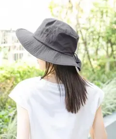 美品✴グローバルワーク✴uvカット 帽子 ハット UV遮熱撥水洗えるハットグレーのサムネイル