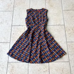 美品 Corso Rosso イタリア製 フレアワンピース 総柄 背中開き