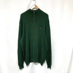 90s ポロバイラルフローレン ハーフジップ コットン ニット セーター XXL