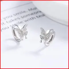 ピアス イヤリング シルバー 蝶 両耳セット フープピアス リング <H20>
