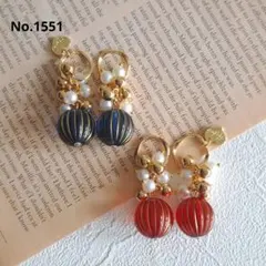No.1551 ハンドメイド チャーム♡2ペア 4個