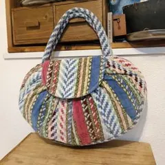 新品未使用・日本製タオルサロン カラカラ 高級タオル地 ハンドバッグ 