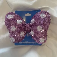 ディズニー　ヘアゴム　ミニーちゃん　リボン　スパンコール　ピンク　スクバ