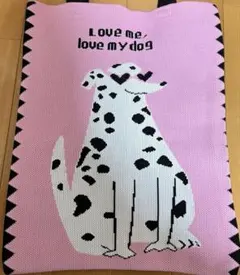 犬柄 ニットバッグ
