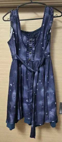 axes femme 星空柄 ネイビー ワンピース