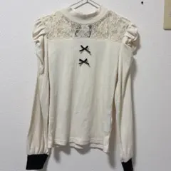 【最終値下げ】Avail レース切替リブニット 長袖 ホワイト 量産型