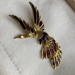 ブローチ　ペンダント　ヴィンテージ風 鳥　ゴールド