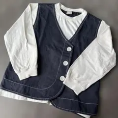 ゆ*う様 petit main 長袖カットソー 120 ネイビー/ホワイト