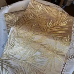 金色 植物模様 袋帯