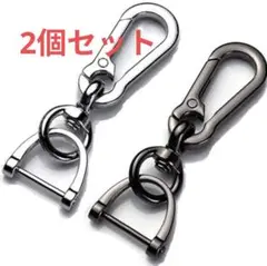 カラビナ　キーホルダー　Dリング　取り外し可能　落下防止　鍵　2個セット