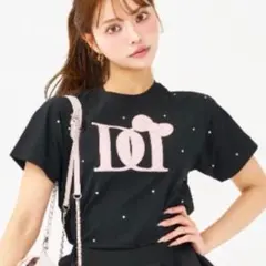 複*x様 ダーリッチ Hello DarichキルティングアップリケビジューTシ Hello DarichキルティングアップリケビジューTシャツ