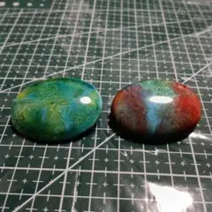 陶器?　 緑と赤のグラデーション