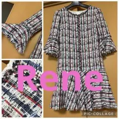 Rene ルネ TISSUE ツイードワンピース 34のサムネイル