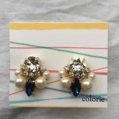 スワロフスキーとマーキスのイヤリング、ピアス