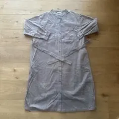 スタディオクリップ　コーデュロイシャツワンピース L ベージュ