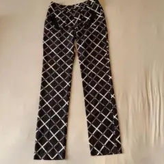 M-U SPORTS 黒白格子模様パンツ
