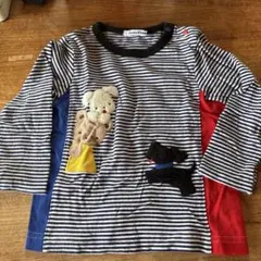 familiar ストライプロングTシャツ