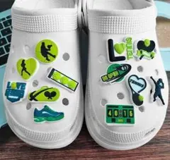 3個　クロックス アクセサリー テニス ハート ラブ グッズ かわいい