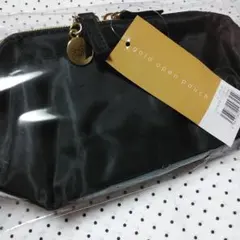 エトラッド　ゴールドオープンポーチ　黒　ブラック