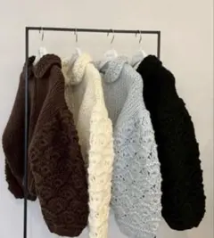 rosy monster ニットブルゾン　ブラウン　美品