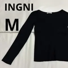 レディース INGNI イング ブラック リブニット 長袖 M