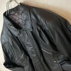 古着　革ジャン　レザージャケット　シープスキン　ペイズリー柄　羊革　柔らか素材のサムネイル