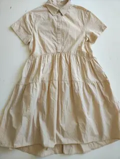 ZARAキッズ 半袖シャツワンピース 女の子 ライトベージュ
