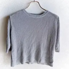 アンドサーチ　五分丈　ラメニット　プルオーバー