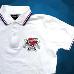 Ed Hardy エドハーディー ラブキルズスローリー 半袖ポロシャツ M 白のサムネイル