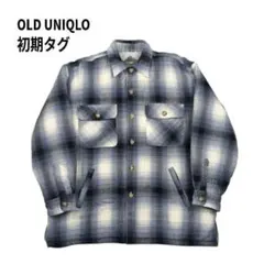 初期タグ 80s OLD UNIQLO オンブレ シャツ ジャケット 裏ボア