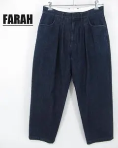 FARAH 2タックワイドテーパードデニムパンツ W32L30 インディゴのサムネイル