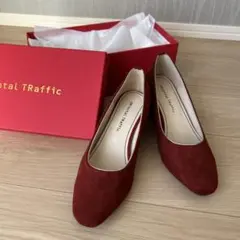 最終値下げ新品未使用Oriental Traffic 赤 スエード パンプス36