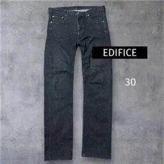 【EDIFICE】エディフィス　ストレッチブラックデニムパンツ　30 日本製のサムネイル