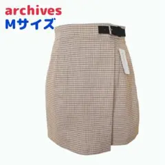新品 archives チェック柄キュロット Mサイズ ベージュ 定価5390円