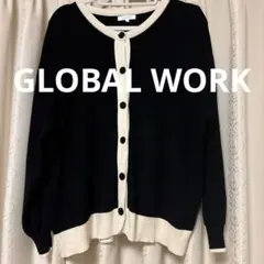 GLOBAL WORK カーディガン L モノトーン