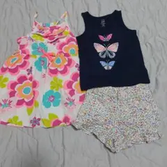 baby GAP 蝶プリントタンクトップと花柄パンツセット
