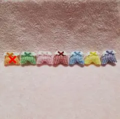 赤ちゃん　お洋服　フリルサロペット六点セット　チェック　リボン