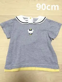 familiar ストライプ セーラー襟 ポロシャツ 90cm