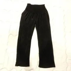 ★匿名配送★妊婦黒 マタニティパンツ ウエストゴム　ワイドパンツ