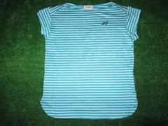 YONEX　ストレッチフレンチスリーブシャツ　エメラルドボーダーのサムネイル