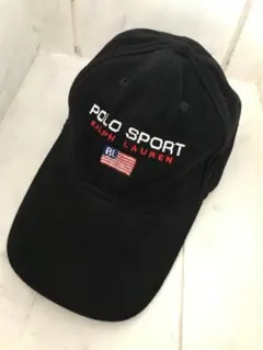 レア90s美品polo sport キャップ ビンテージ ブラック