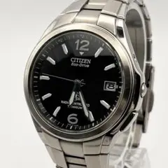 稼働 CITIZEN アテッサ エコドライブ 電波ソーラー チタン メンズ腕時計