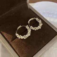 フープピアス 小粒パール シルバー ギフト おしゃれ結婚式