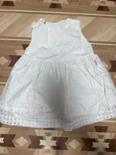 COMME CA ISM ホワイトコットンワンピース