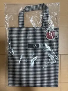 【新品未使用】　ファミリア　トートバッグ　ギンガムチェック　黒